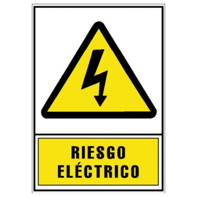 SEÑAL HOMOLOGADA AVISO RIESGO ELECTRICO 210x297MM PVC AMARILLO ARCHIVO2000 6172-03 AM (Espera 4 dias)